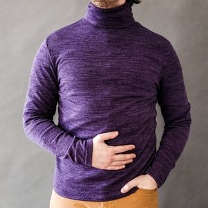 Men's Purple Turtleneck Sweater